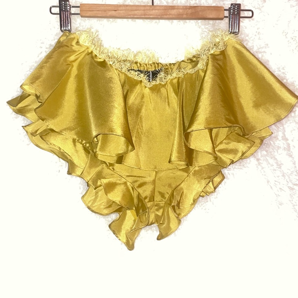 Kim Shui Taffeta NWT LUX Skort XS 100% Silk Lace-Trim-SOLD OUT✨Top avail online